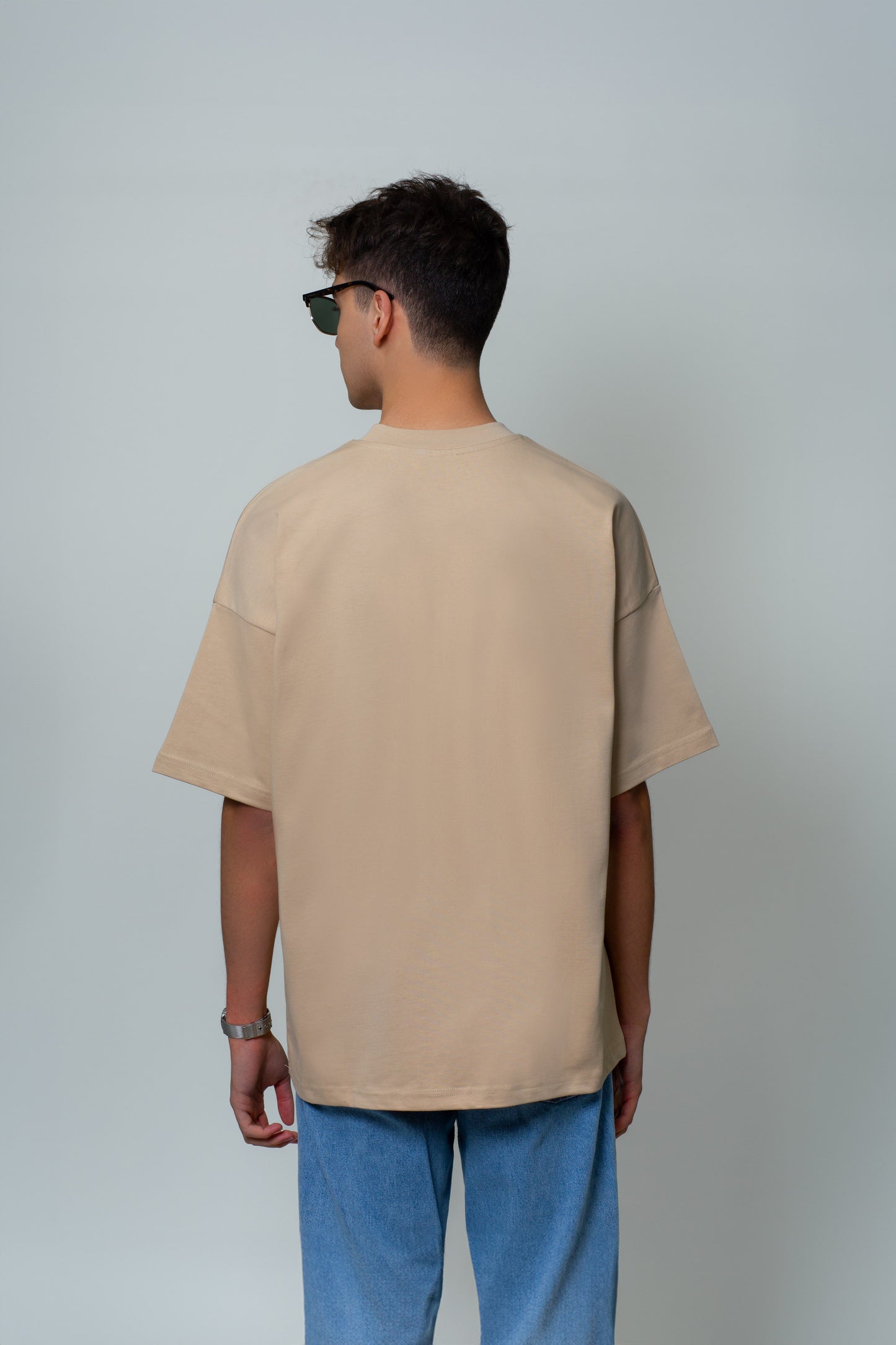 Amblemli Basic T-shirt / Bej