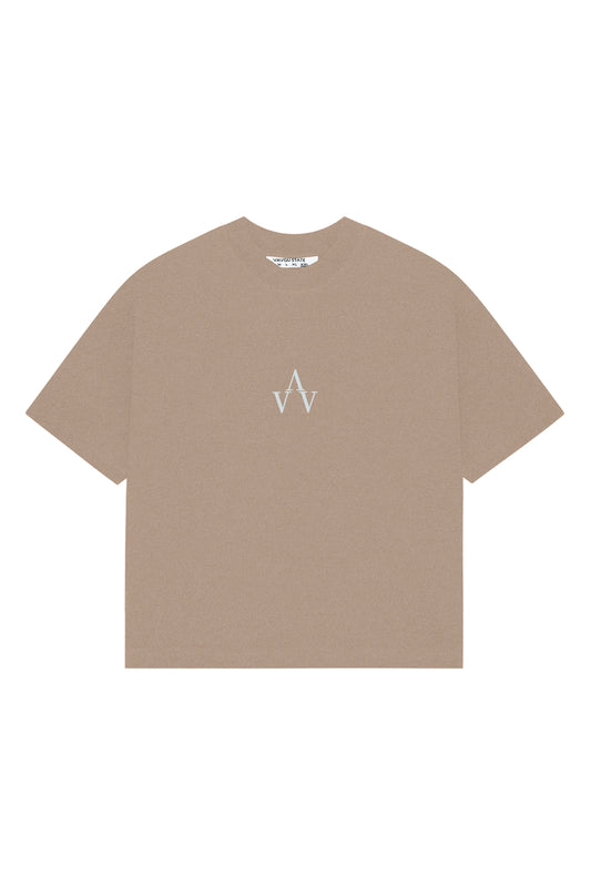 Amblemli Basic T-shirt / Bej